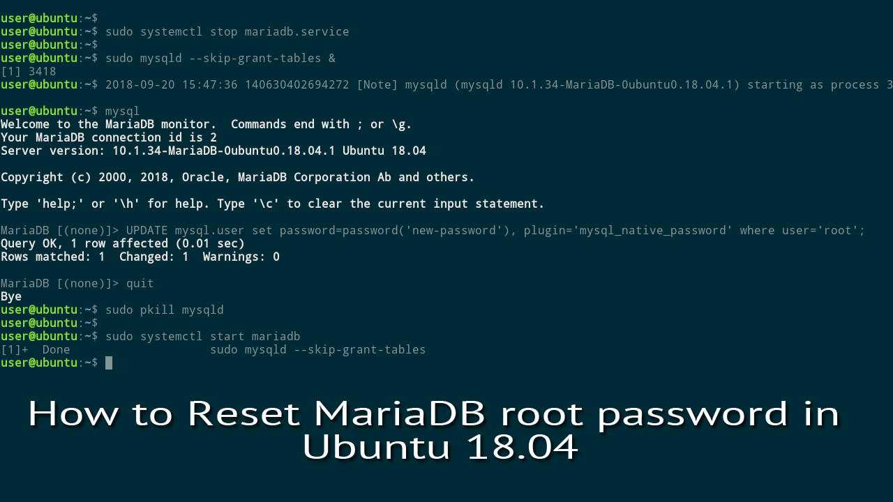 Сброс пароля root в mysql и mariadb | 8host.com