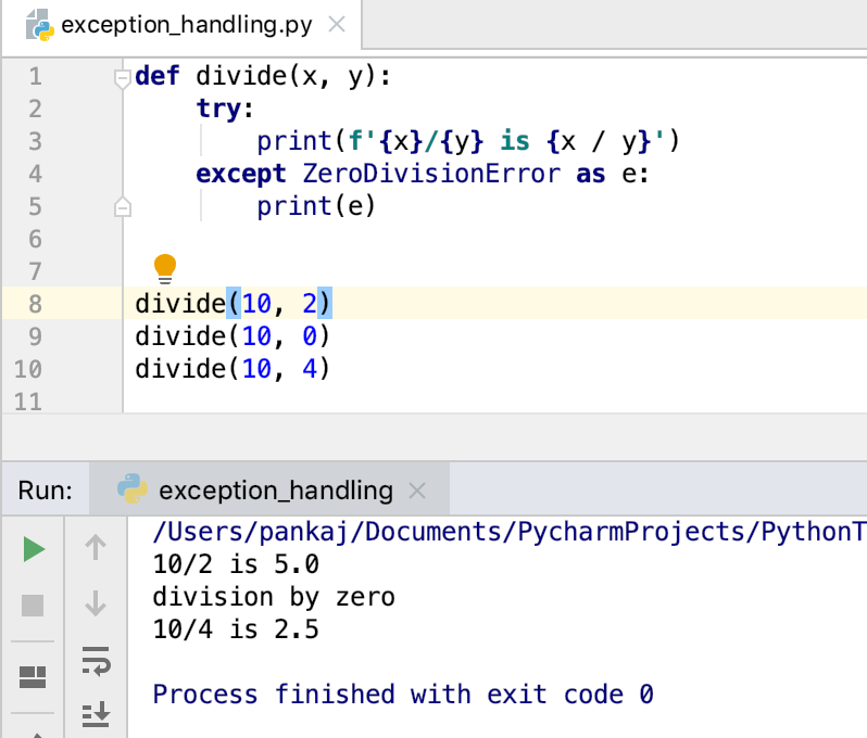 Python 3 - exceptions handling
