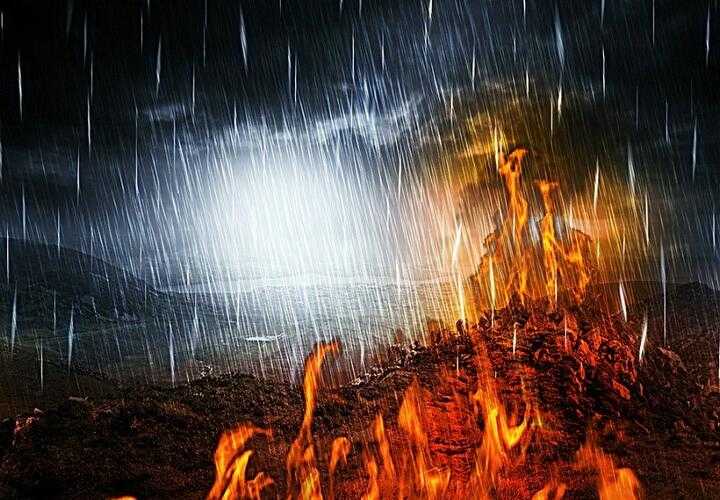 Совмещаем эффекты дождя и огня в фотошоп | photoshop советы