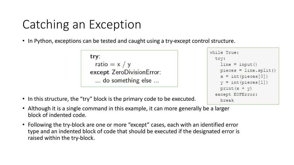Python exceptions (try...except) - learn by example