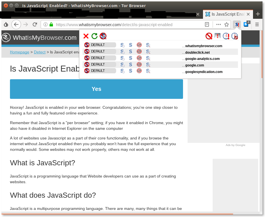 включить поддержку javascript в браузере тор даркнет2web