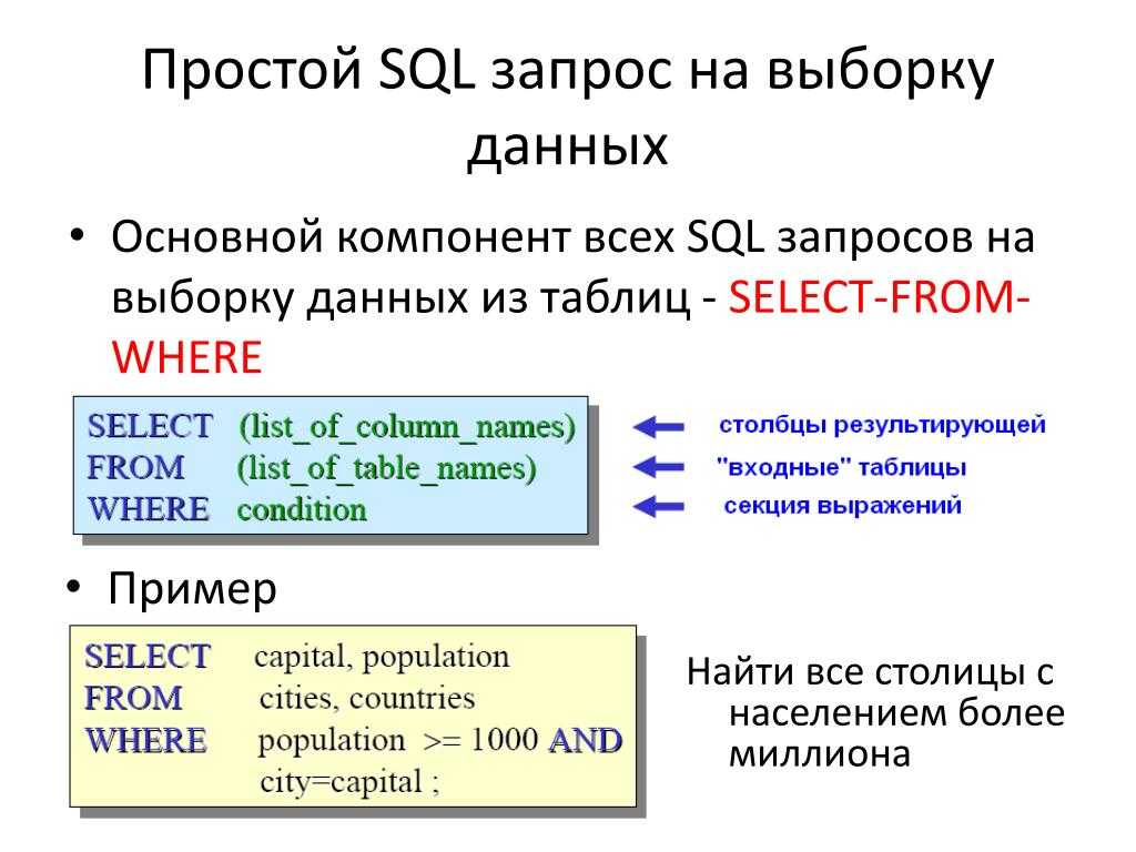 Sql урок 1. язык запросов sql и оператор выбора select