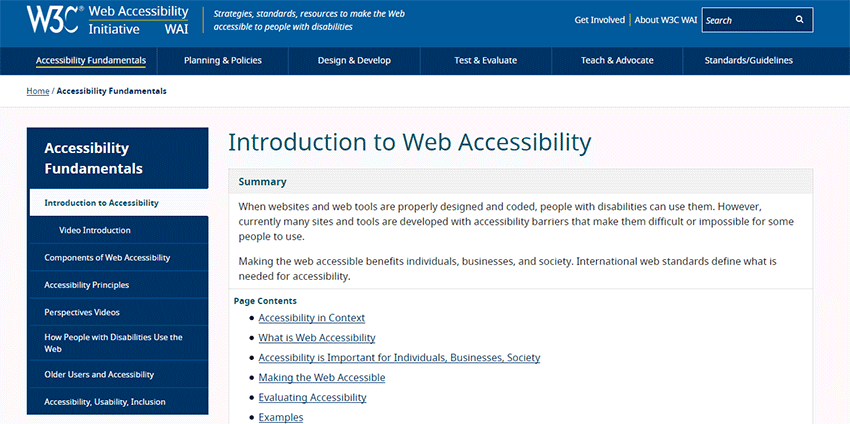Доступность в web, Accessibility в WEB
