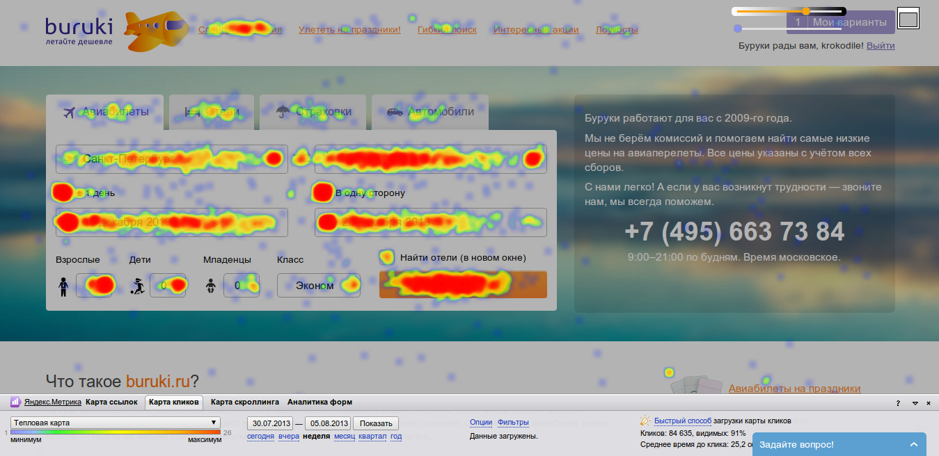 Тепловая карта yandex