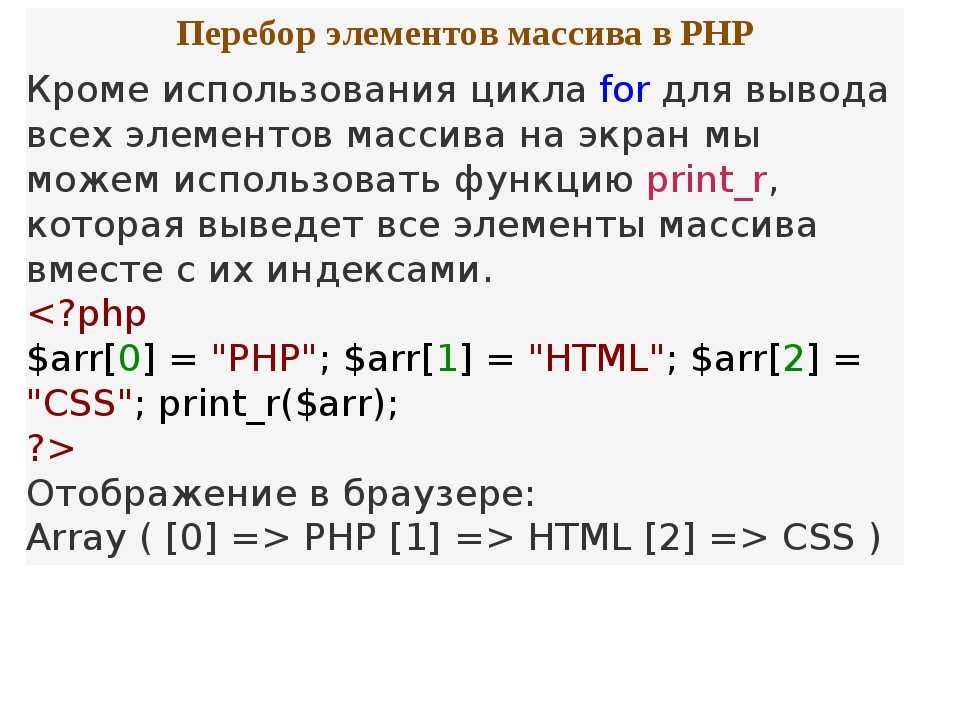 Получить элемент массива php. Перебор массива. Массив php. Цикл для перебора элементов массива. Массив чисел php.
