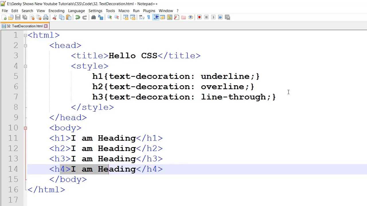Text-decoration | html и css с примерами кода