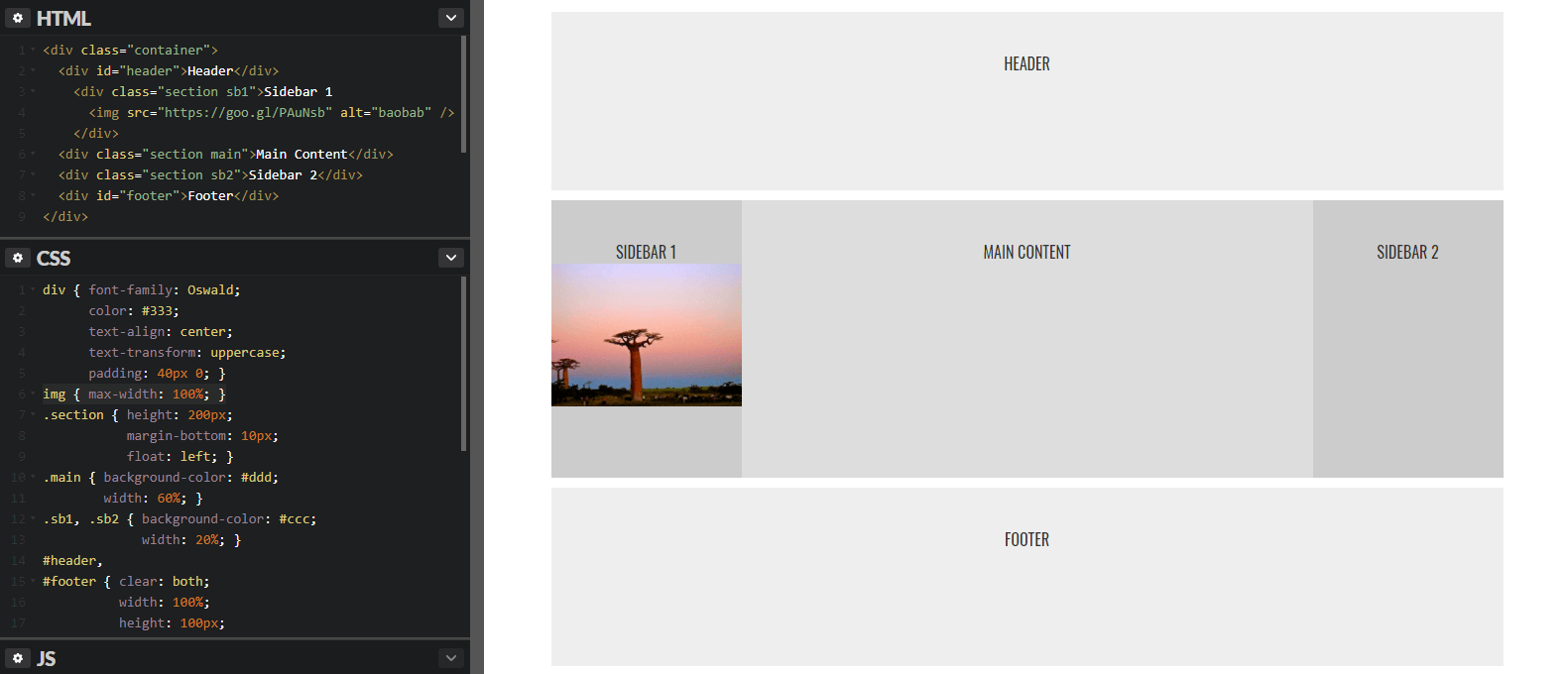 Как поставить фото в ряд в html