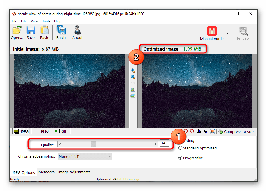 Как уменьшить размер файла jpg