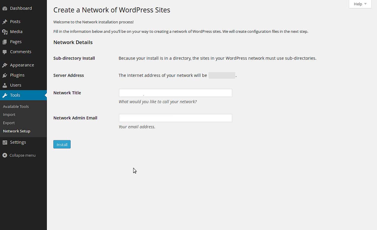 How to install and setup wordpress multisite network