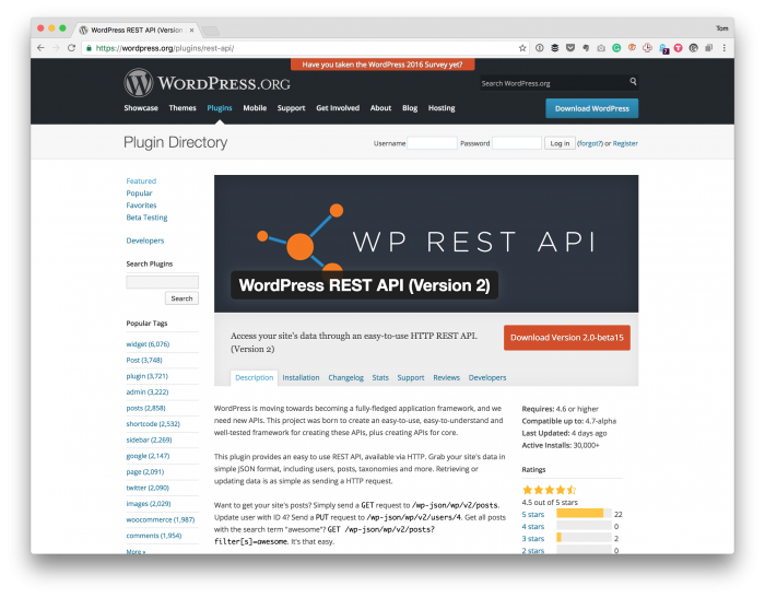 Wordpress rest api